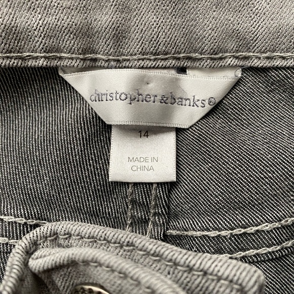 SOLD Christopher & Banks denim jeans gray with fancy back pockets size 14 - Picture 11 of 12